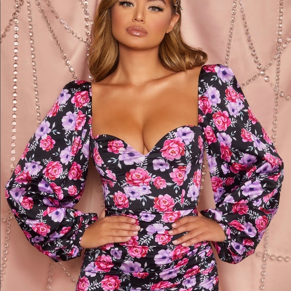 MINI DRESS FLORAL PRINT - Picture 2 of 3